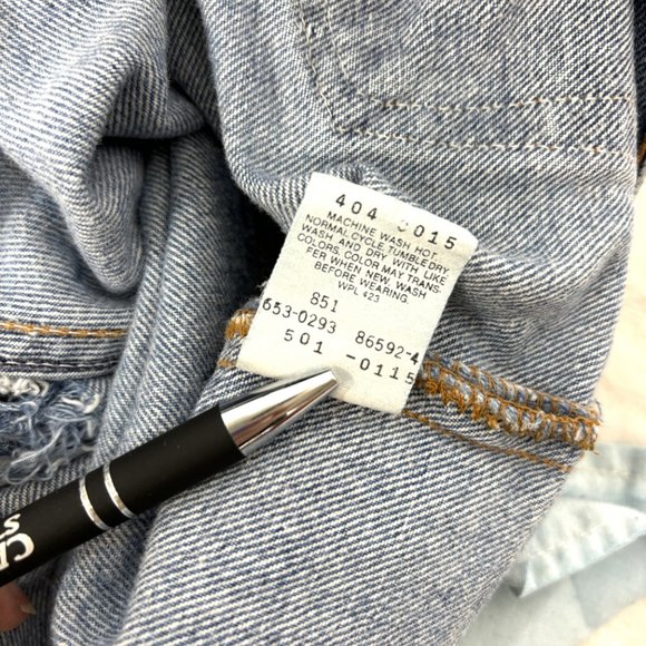 LEVI'S 501 Red Tab Button Fly Distressed Work Jeans VTG ’93 - Picture 10 of 11